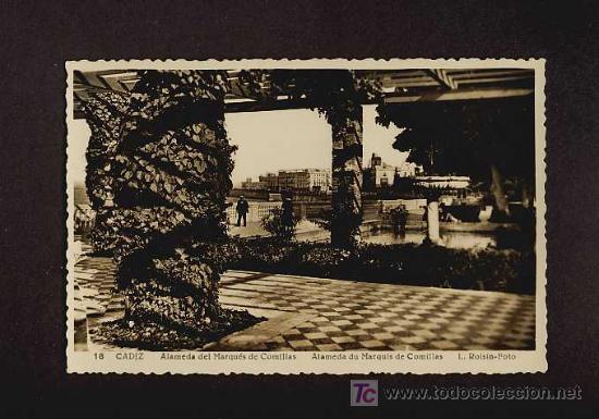 Cartoline: Postal  de CADIZ: Alameda del Marques de Comillas (Roisin num.18)