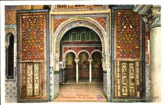 Postales: SEVILLA : Dormitorio de los reyes Moros - Foto 1