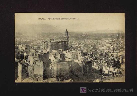 Postales: Postal de MALAGA: Vista parcial desde el Castillo (Fototip.Hauser y Menet)