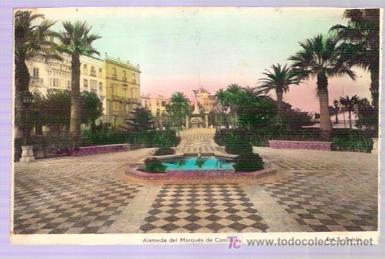 Postkarten: TARJETA POSTAL DE CADIZ. ALAMEDA DEL MARQUES DE COMILLAS. FOT. L. ROISIN.