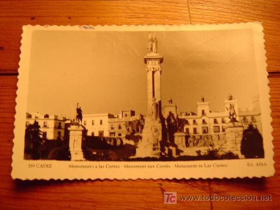 Postales: Postal de Cadiz  Monumento a las Cortes - Foto 1