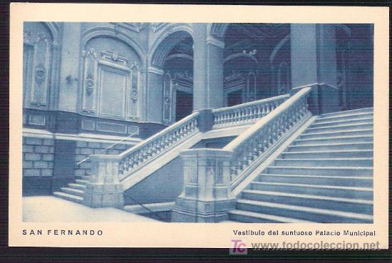 Postcards: TARJETA POSTAL DE CADIZ.S.FERNANDO.VESTIBULO DEL PALACIO MUNICIPAL.ED.FRANCISCO DE P. GARCIA BOZANO.