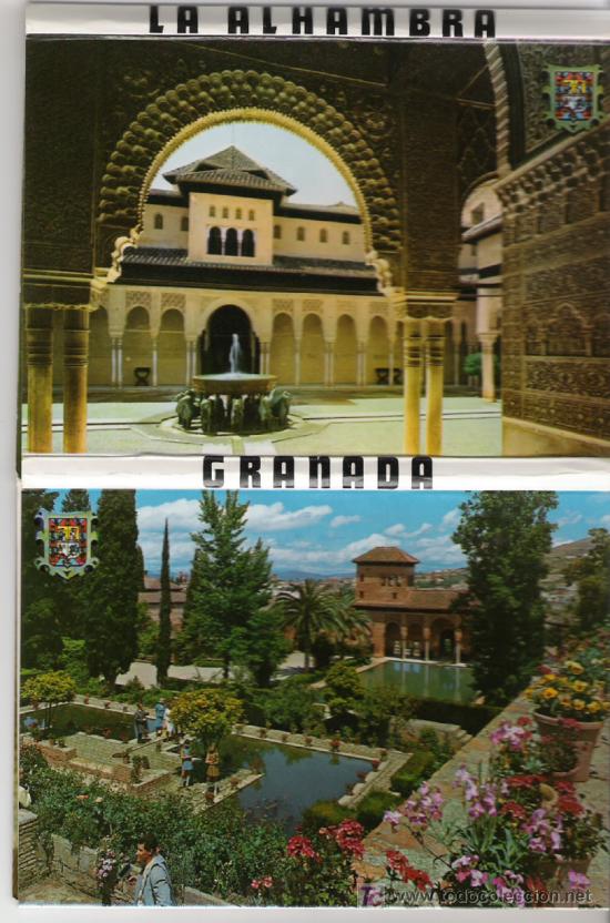 Postales: BONITO BLOQUE DE 10 POSTALES DE GRANADA  LA ALHAMBRA - Foto 1