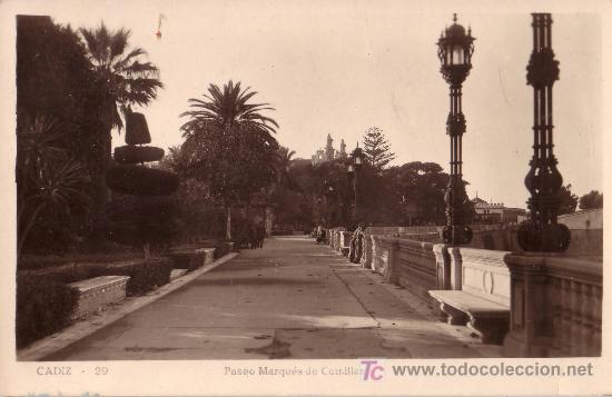 Postales: CADIZ - PASEO MARQUES DE COMILLAS