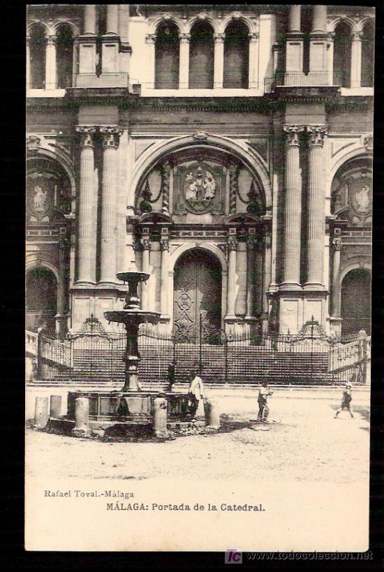 Postkarten: TARJETA POSTAL DE MALAGA. PORTADA DE LA CATEDRAL. RAFAEL TOVAL. - MALAGA. FOTPIA. HAUSER Y MENET.