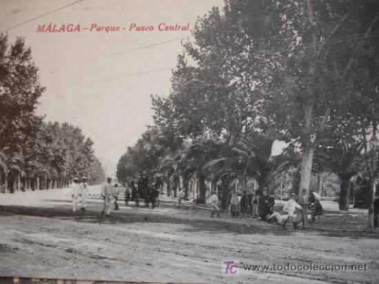 Postales: MALAGA,PARQUE PASEO CENTRAL