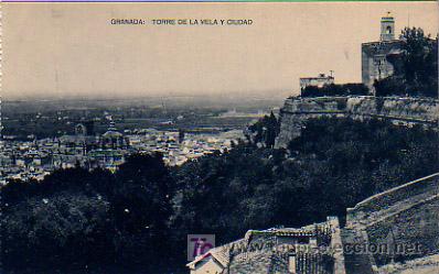 Postales: GRANADA. TORRE DE LA VELA Y CIUDAD. HAUSER Y MENET. - Foto 1