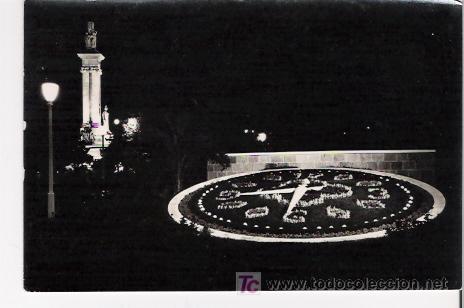 Postkarten: CADIZ-TARJETA POSTAL N&ordm;85.-PLAZA DE ESPA&Ntilde;A, RELOJ FLORAL Y MONUMENTO A L AS CORTES. EDIC. SICILIA-ZA