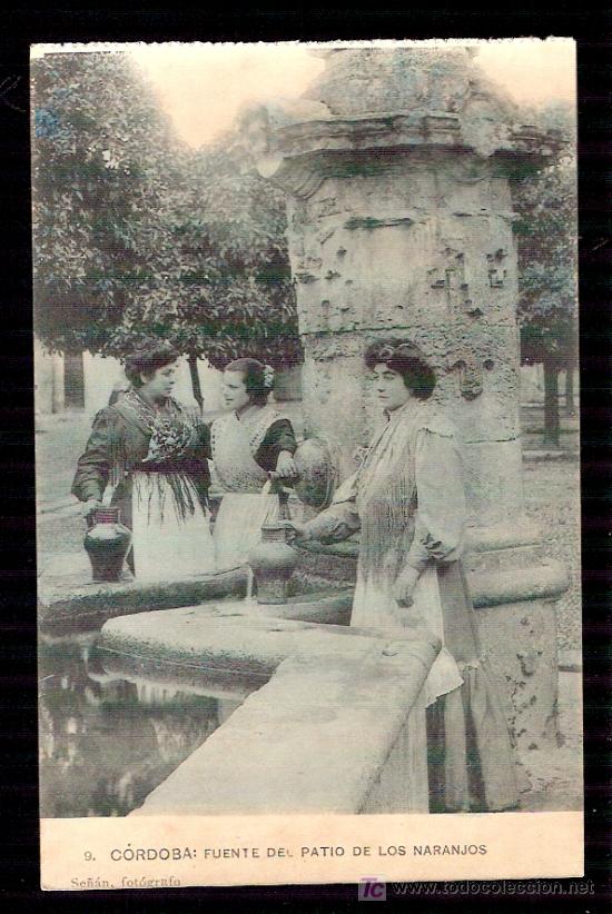 Postkarten: TARJETA POSTAL DE CORDOBA. N&ordm; 9. FUENTE PATIO DE LOS NARANJOS. FOT. SE&Ntilde;AN. FOTPIA. HAUSER Y MENET.