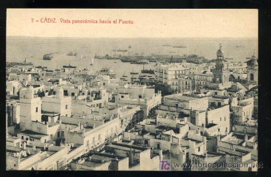 Postkarten: TARJETA POSTAL CADIZ, VISTA PANORAMICA HACIA EL PUERTO. FOTOTIPIA THOMAS