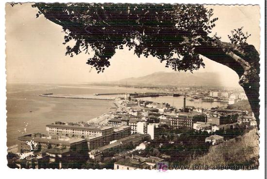 Postcards: TARJETA POSTAL DE MALAGA. N&ordm; 283. VISTA PARCIAL DEL PUERTO DESDE GIBRALFARO. FOTO D. CORTES.