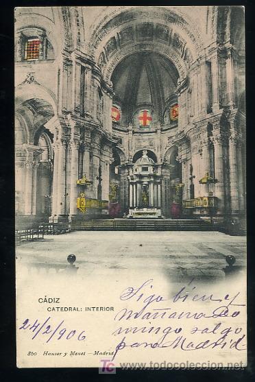 Postkarten: TARJETA POSTAL CADIZ, INTERIOR DE LA CATEDRAL. N&ordm; 860 HAUSER Y MENET