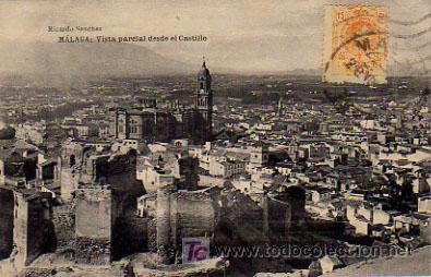Postales: MALAGA. VISTA PARCIAL DESDE EL CASTILLO.