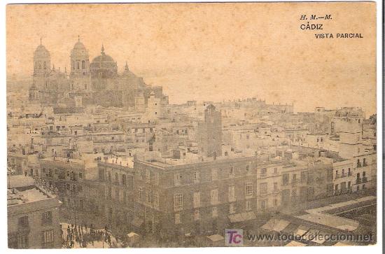 Cartoline: TARJETA POSTAL DE CADIZ. VISTA PARCIAL. H. M. - M.