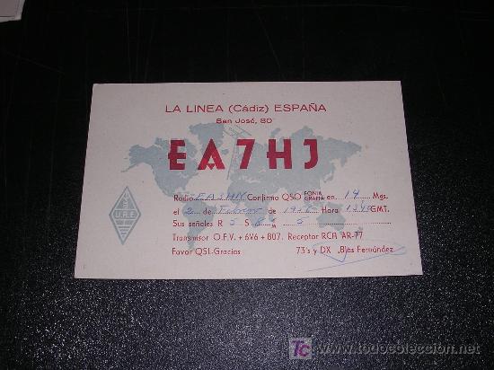 Postales: LA LINEA ( CADIZ ), EA7HJ, 1956