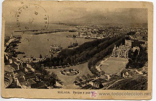 Postales: MALAGA, PARQUE Y PUERTO,       P15610