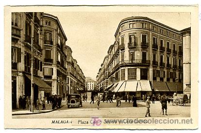 Postales: MALAGA, PLAZA CALVO SOTELO Y CALLE LARIOS,             P16873