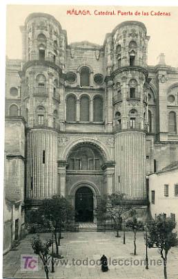 Postales: MALAGA, CATEDRAL, PUERTA  DE LAS CADENAS,         P17469