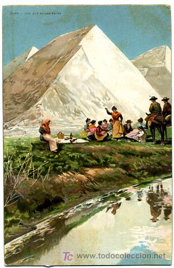 Postales: CADIZ, UNA GIRA EN UNA SALINA,             P18283