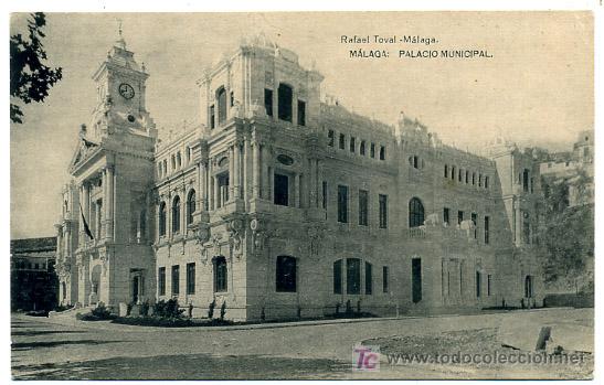 Postales: MALAGA, PALACIO MUNICIPAL,                 P18353