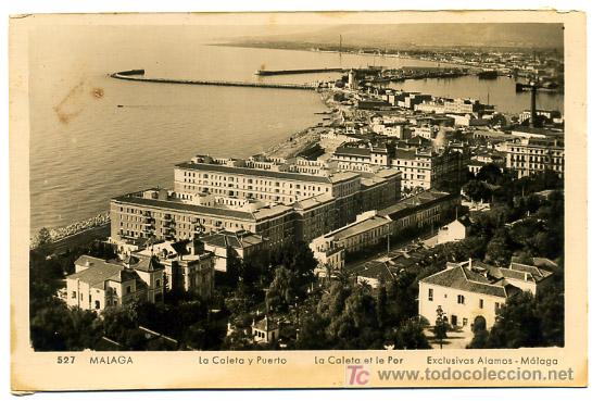 Postales: MALAGA, LA CALETA Y PUERTO,             P18404