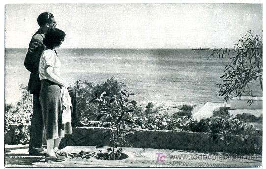 Postales: MALAGA, CARTERIA DEL HOTEL ALHAMAR, VISTA DEL MAR DESDE LAS TERRAZAS,             P18434