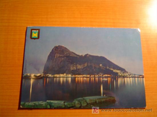 Postales: POSTAL  LA LINIA VISTA NOCTURNA DEL PE&Ntilde;ON DE GIBRALTAR