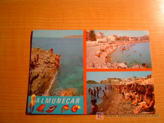 Postales: POSTAL ALMU&Ntilde;ECAR COSTA DEL SOL ESCRITA