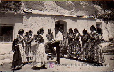 Postales: GRANADA. GITANOS DEL SACROMONTE. BAILANDO. - Foto 1