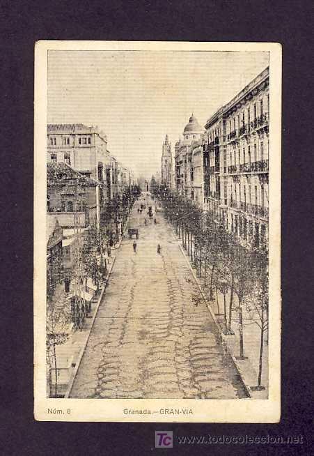 Postales: Postal de GRANADA: Gran Via (Ed.Reyes num.8) - Foto 1