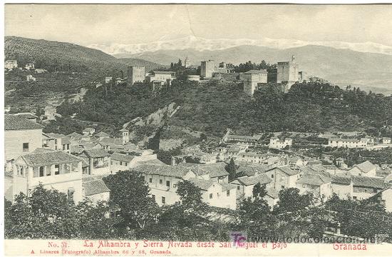 Postales: GRANADA. LA  ALHAMBRA Y SIERRA NEVADA. - Foto 1