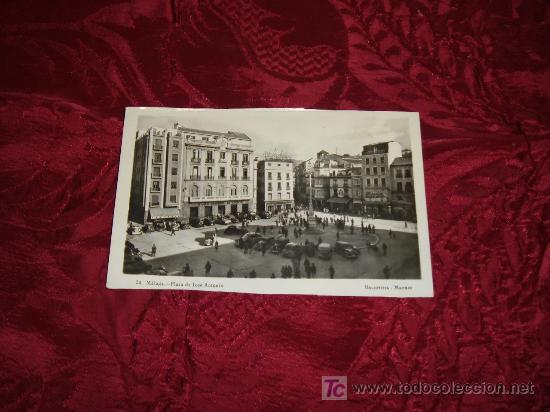 Postales: Malaga Plaza de Jos&eacute; Antonio,Heliotipia Madrid