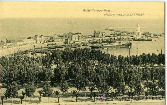 Postales: POSTAL MALAGA PASEO DE LA FAROLA