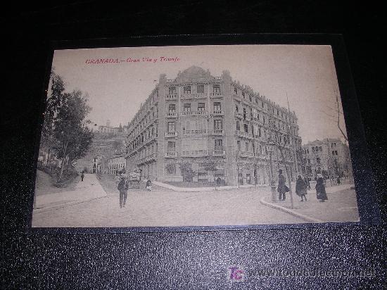 Postales: GRANADA - GRAN VIA Y TRIUNFO - Foto 1