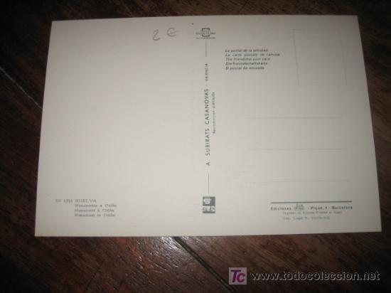 Postales: HUELVA MONUMENTO A COLON - Foto 2