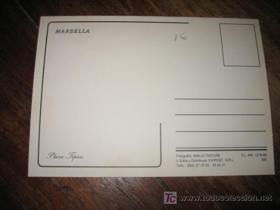 Postales: MARBELLA     PLAZA TIPICA - Foto 2