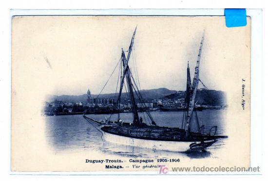 Postales: Malaga. Campagne 1905-1906. Vista general. Reverso franc&eacute;s. Sin dividir.