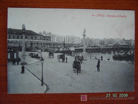 Postales: C&Aacute;DIZ - ENTRADA AL MUELLE - Foto 1