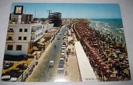 Postales: ANTIGUA Y PRECIOSA POSTAL DE CADIZ PLAYA Y HOTEL SAN REMO - ESCRITA PERO NO CIRCULADA - A. SUBIRATS