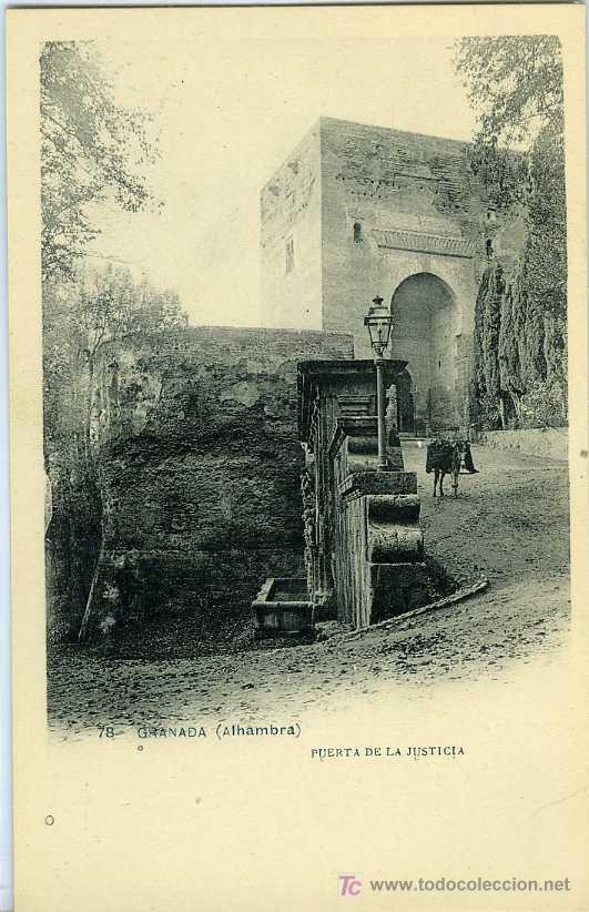 Postales: POSTAL GRANADA ALHAMBRA PUERTA DE LA JUSTICIA - Foto 1