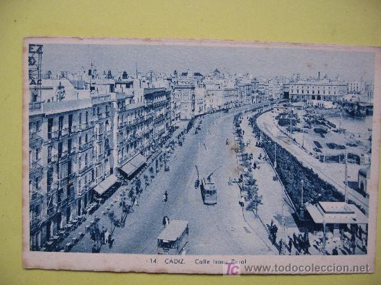 Postales: CADIZ - CALLE ISAAC PERAL - SIN CIRCULAR - Foto 1