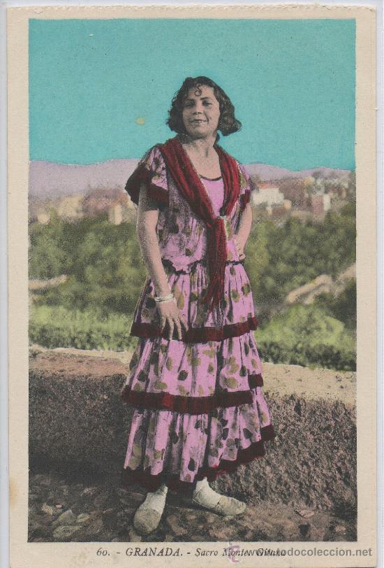 Postales: POSTAL DE GRANADA SACROMONTE GITANA - Foto 1