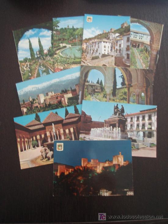 Postales: LOTE DE 9 POSTALES DE GRANADA - Foto 1