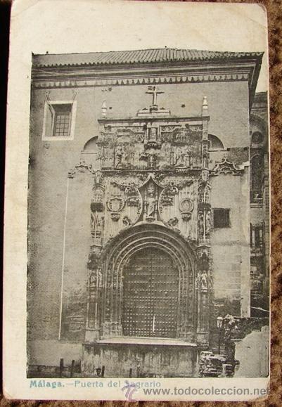Postales: MALAGA: PUERTA DEL SAGRARIO - Foto 1