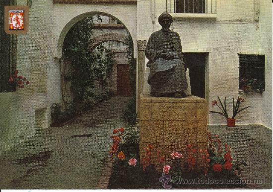 Postales: N&ordm; 819  CORDOBA. MONUMENTO A MAIMONIDAS EN LA CALLE JUDIOS