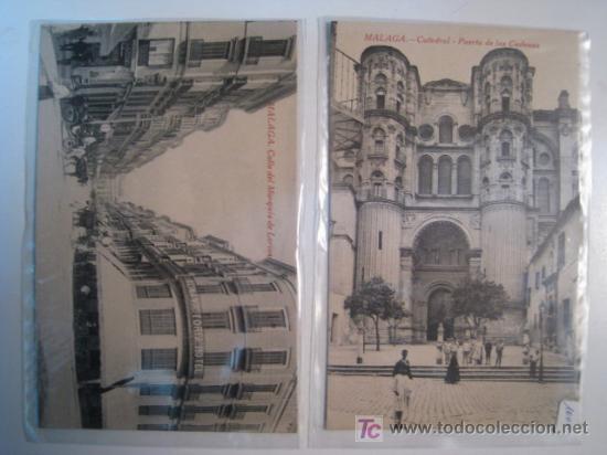 Postales: MALAGA - LOTE 2 POSTALES ORIGINALES