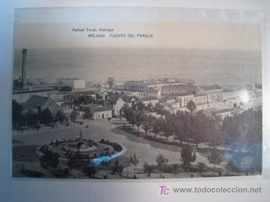 Postales: MALAGA: FUENTE DEL PARQUE. POSTAL ORIGINAL