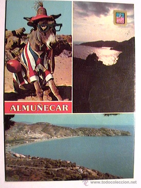 Postales: POSTAL DE ALMU&Ntilde;ECAR, GRANADA, DE LOS A&Ntilde;OS 80 - Foto 1