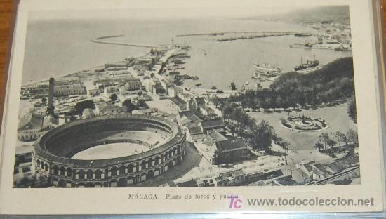 Postcards: POSTAL DE MALAGA. PLAZA DE TORO Y PUERTO