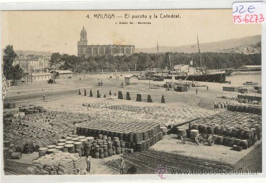 Postales: (PS-6273)POSTAL DE MALAGA-EL PUERTO Y LA CATEDRAL